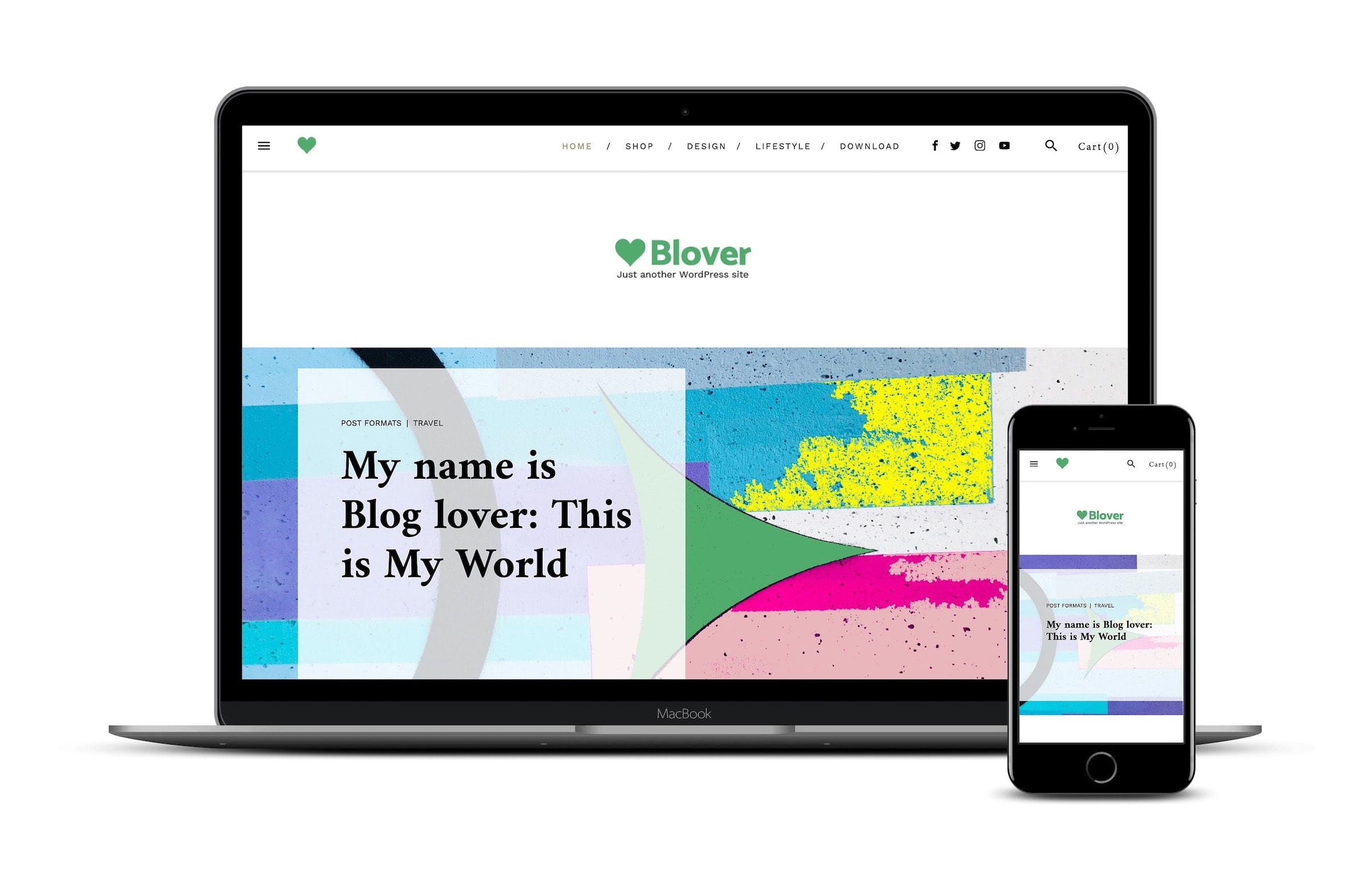 Blover is a WordPress theme
