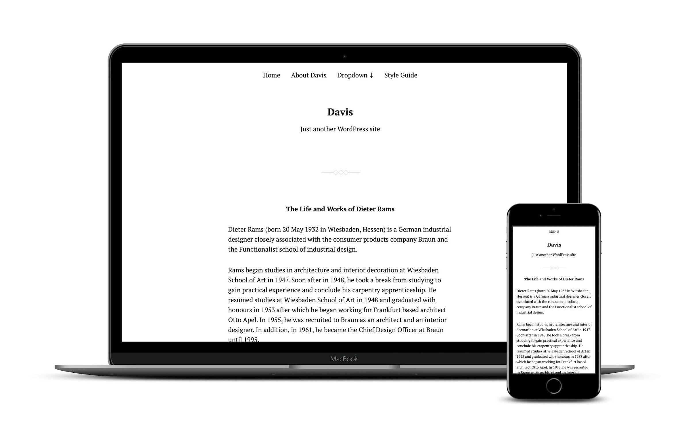 Davis minimalist WordPress Theme