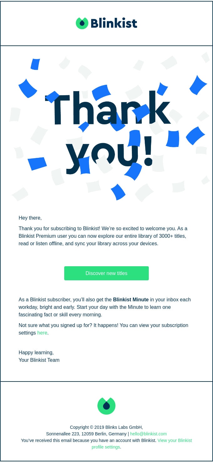 Guide to Successful Thank You Email Newsletters, Examples and Best  Practices - Designmodo