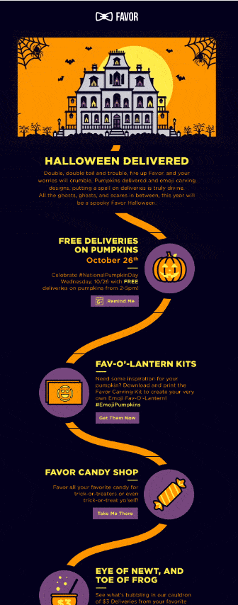 Halloween Email from Favor
