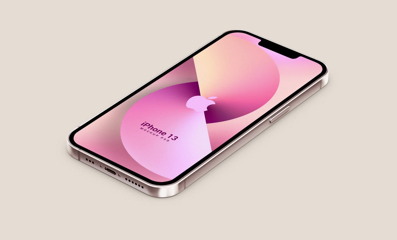 Isometric 3D iPhone 13 Mockup