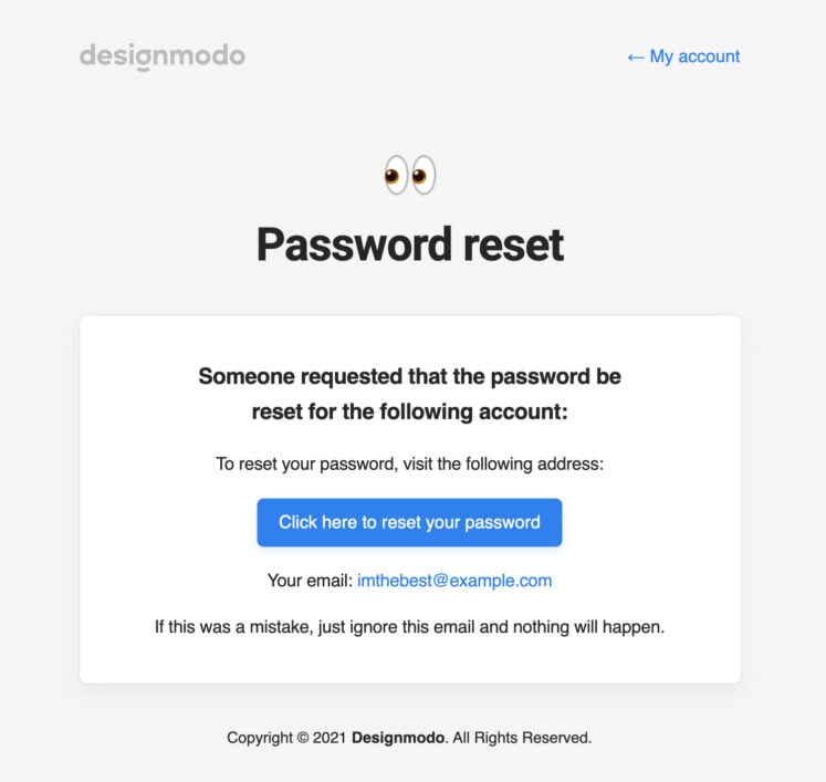 Reset Password Example