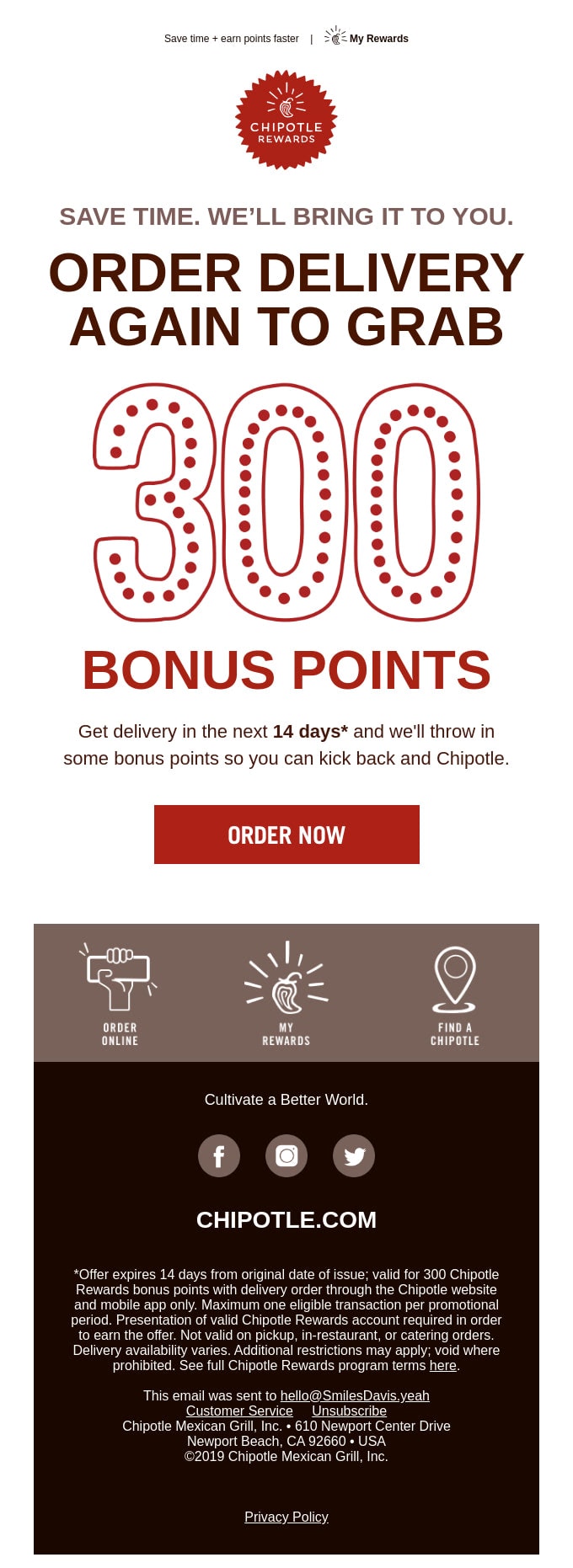 Email Design from Chipotle