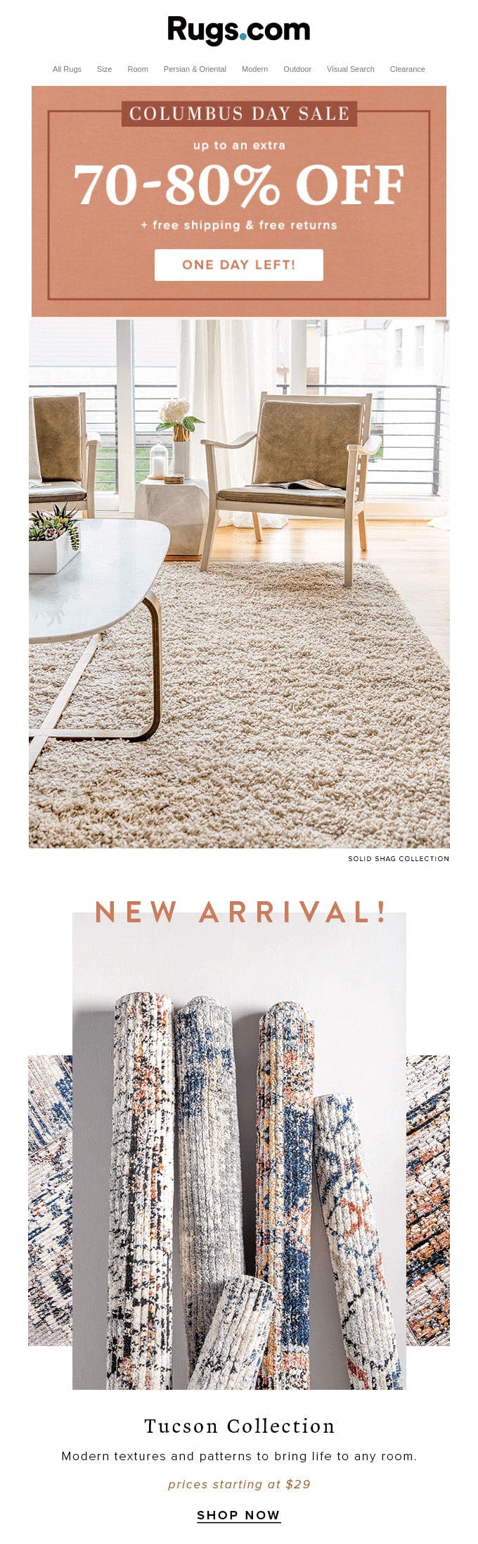 Email Design from Rugs