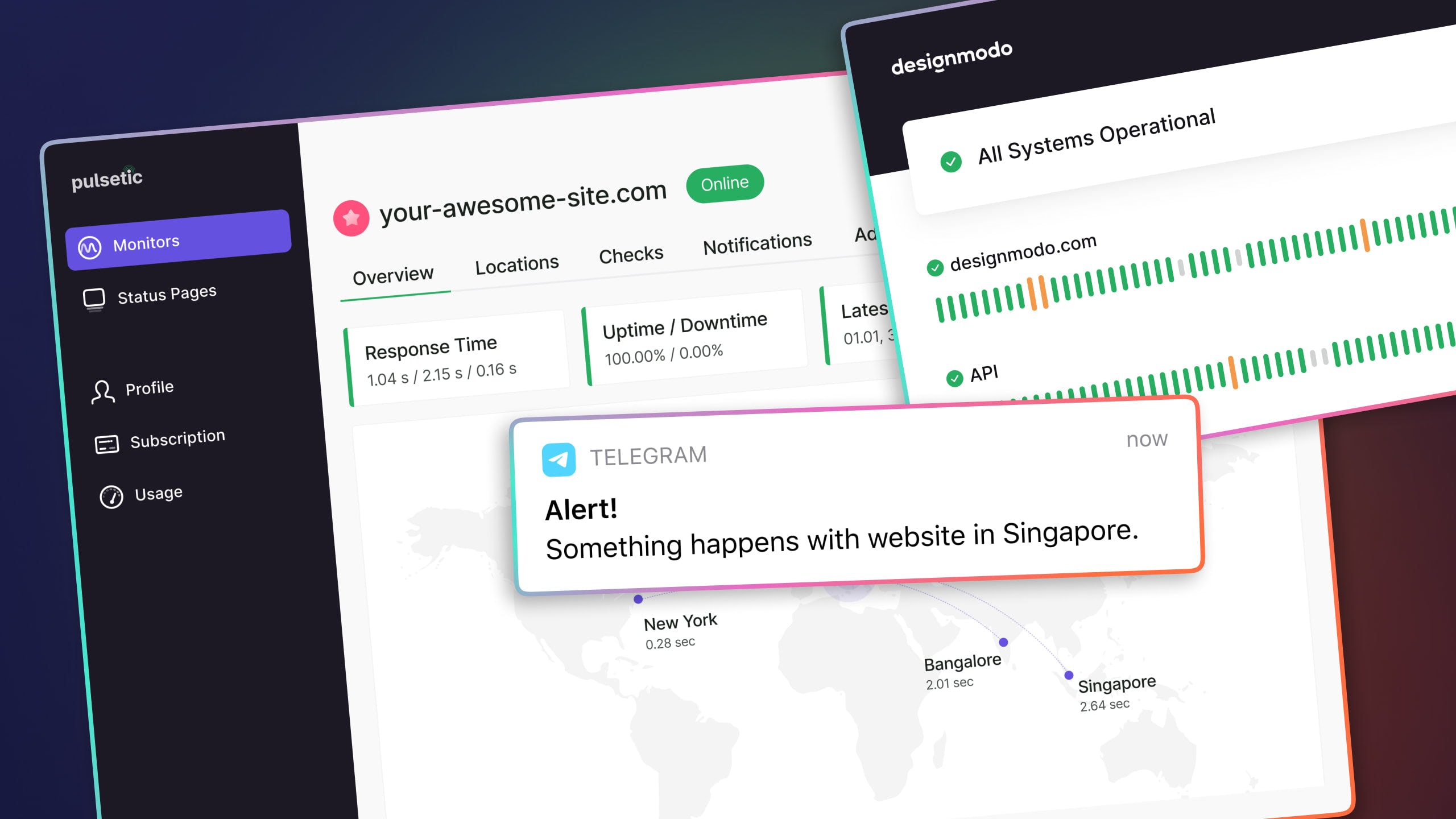 Pulsetic.com - Free Website Uptime Monitor & Status Pages