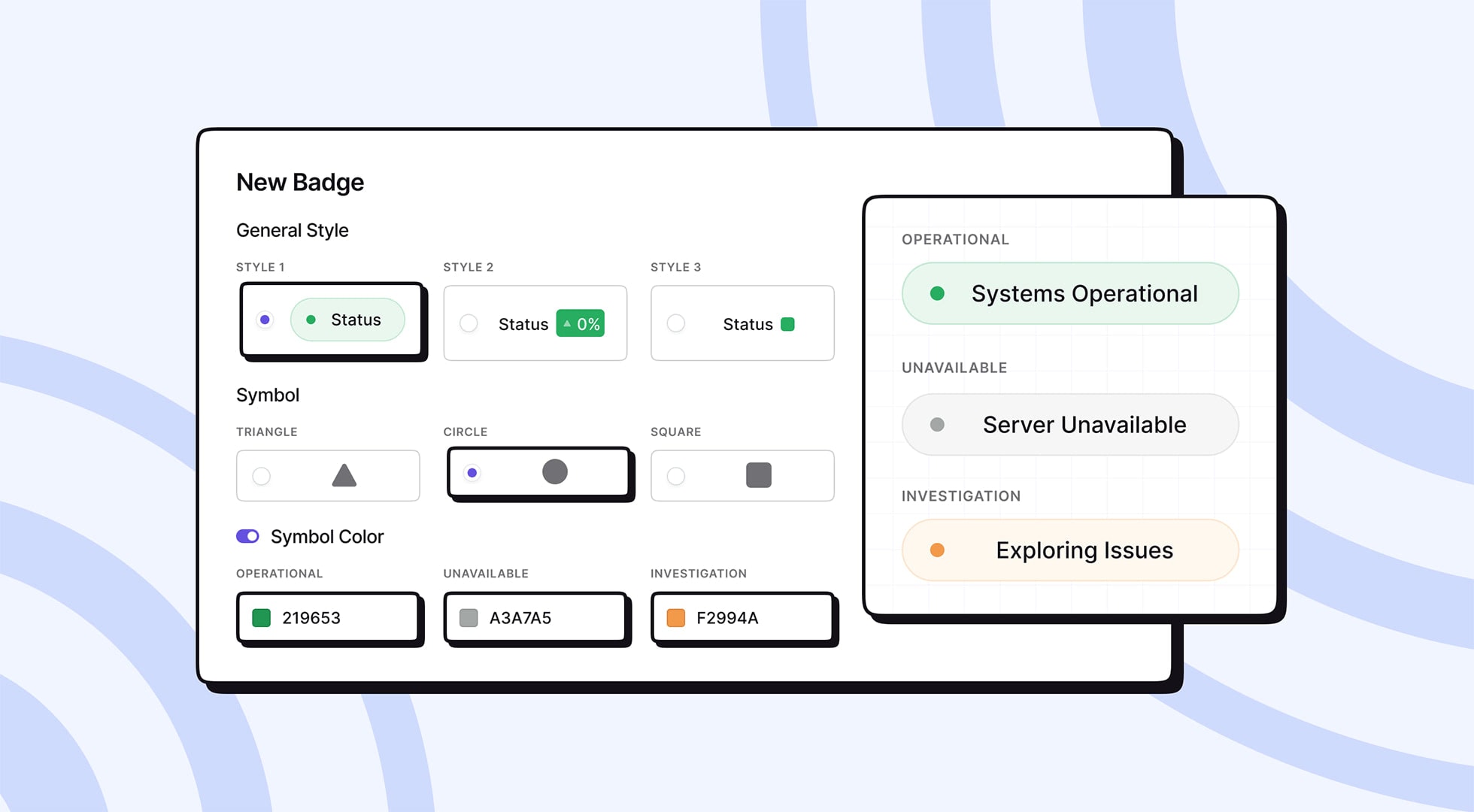 Badge System Design: choose from different badge types