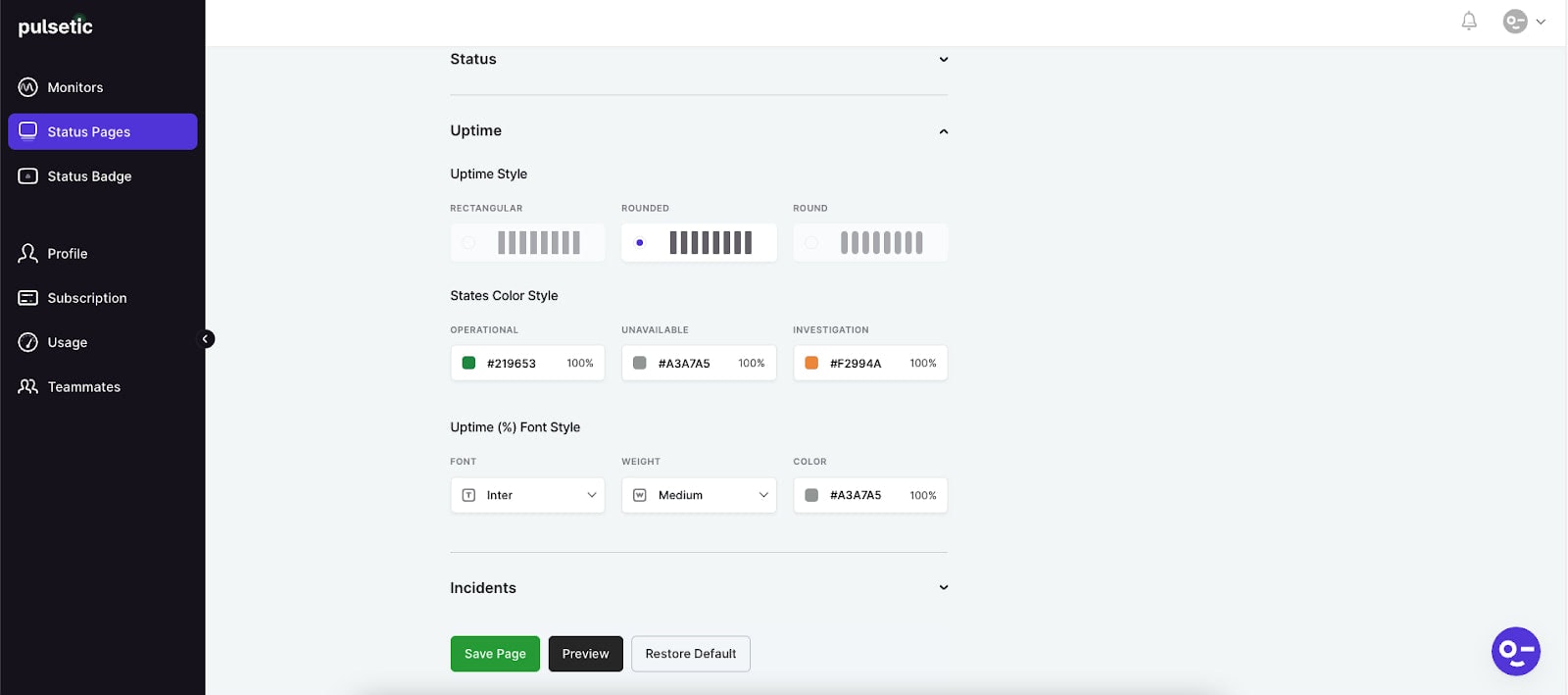 Uptime Tab