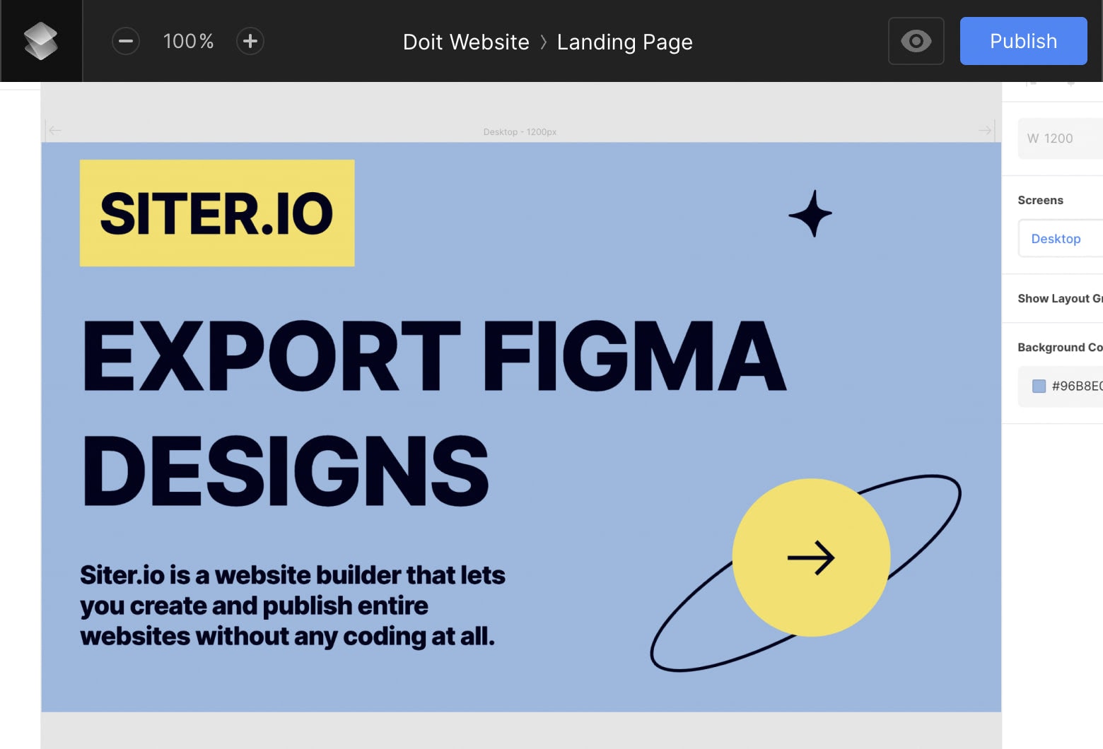 Figma layout looks on Siter.io