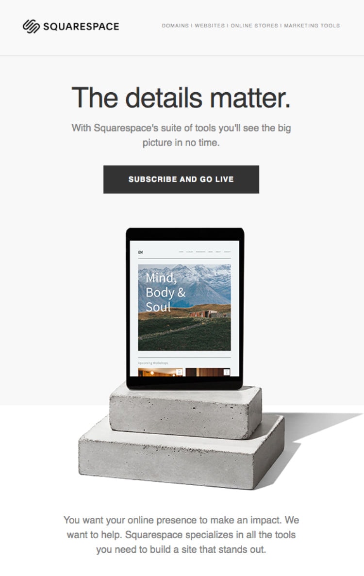 Email Design from Squarespace