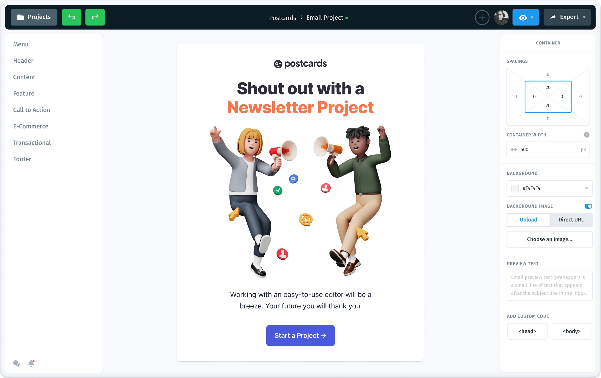 Postcards AI – Email Builder for Developers