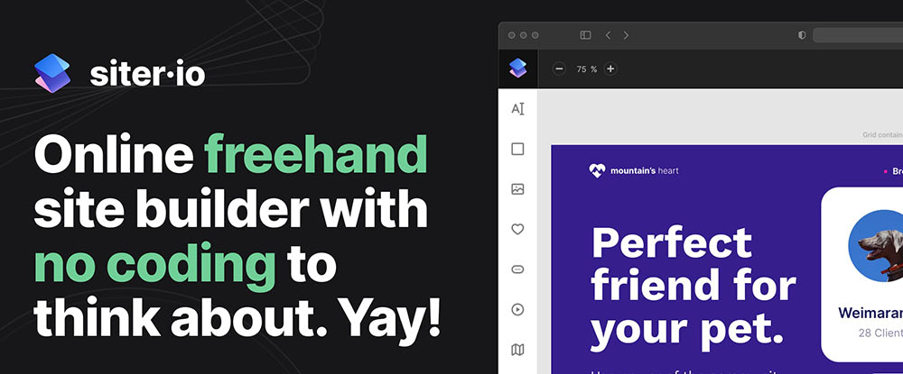Siter.io – No Code Website Builder, Web Design Tool for Designers