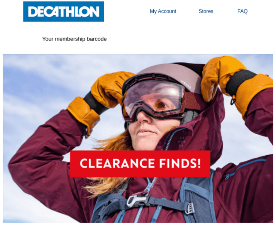 Email from Decathlon
