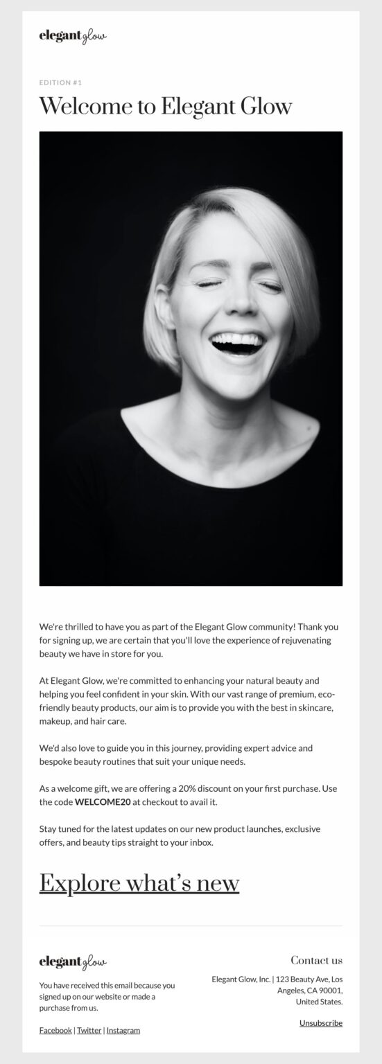 Free welcome html email templates designmodo