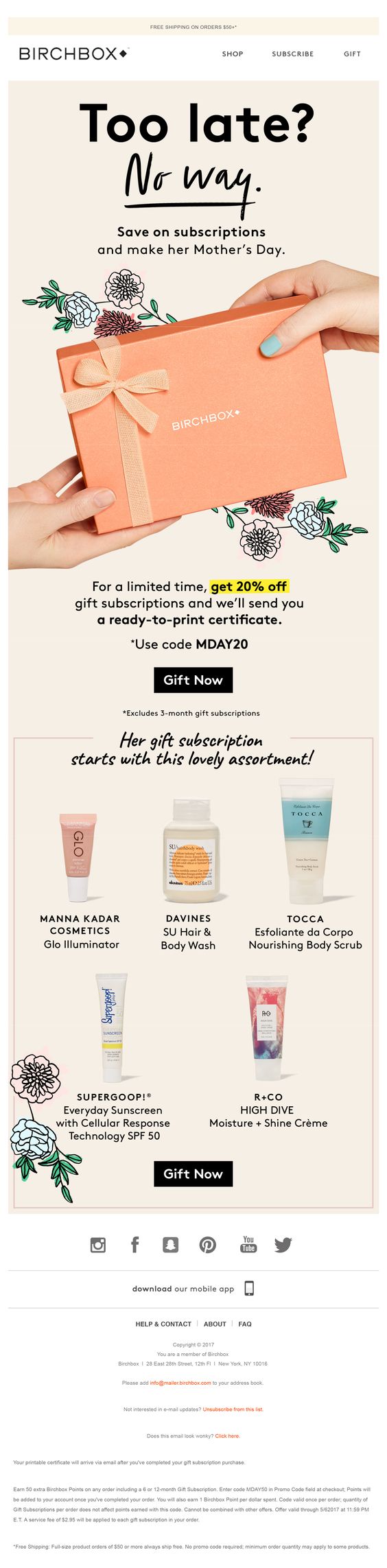 Email from Birchbox