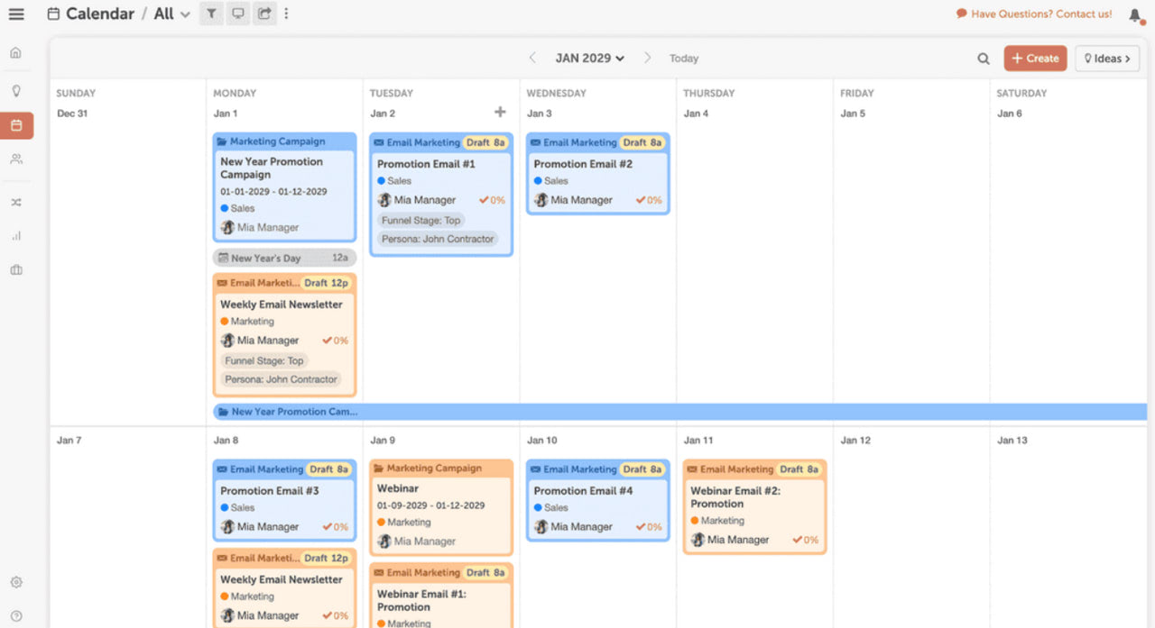 Email Marketing Calendar by Coschedule