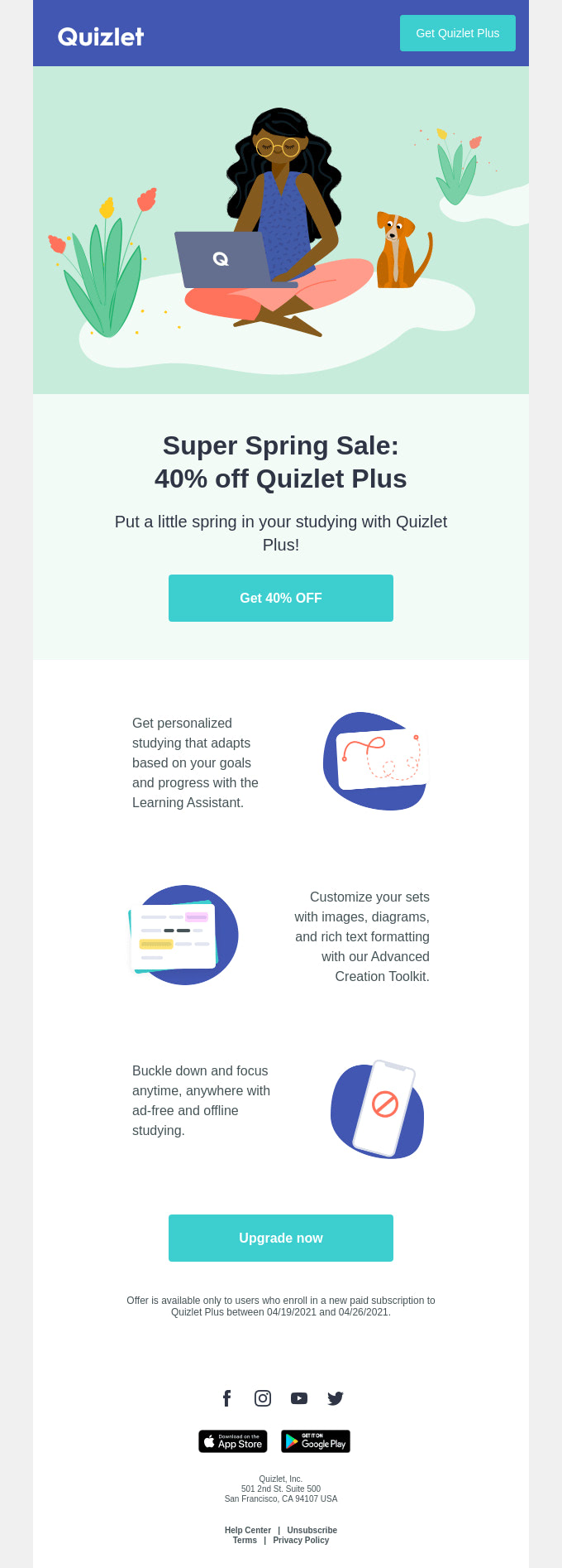 Email from Quizlet