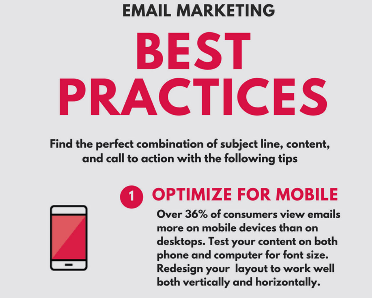 Snippet from "Email Marketing Best Practices" infographic by Coleen Eakins