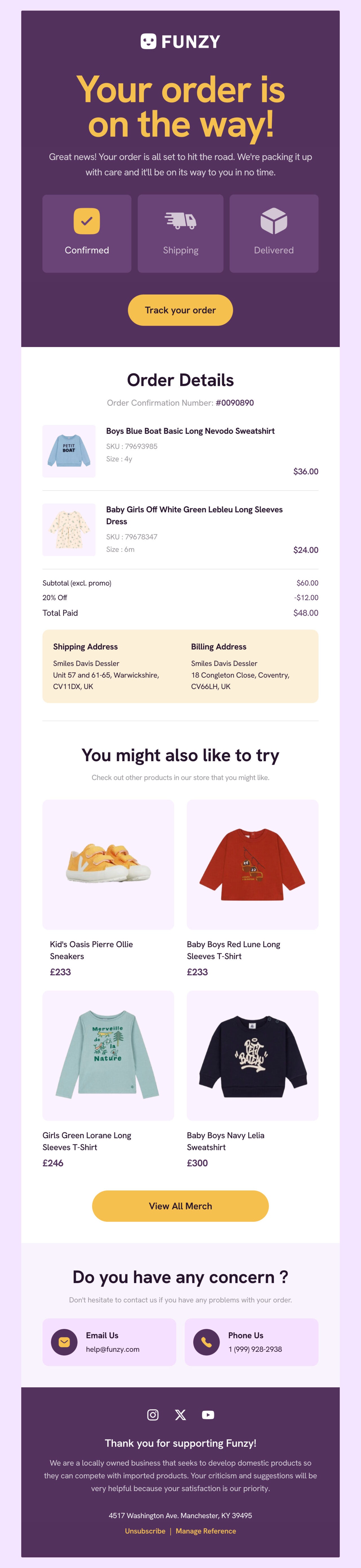 Free HTML Email Templates for Order Confirmation - Designmodo