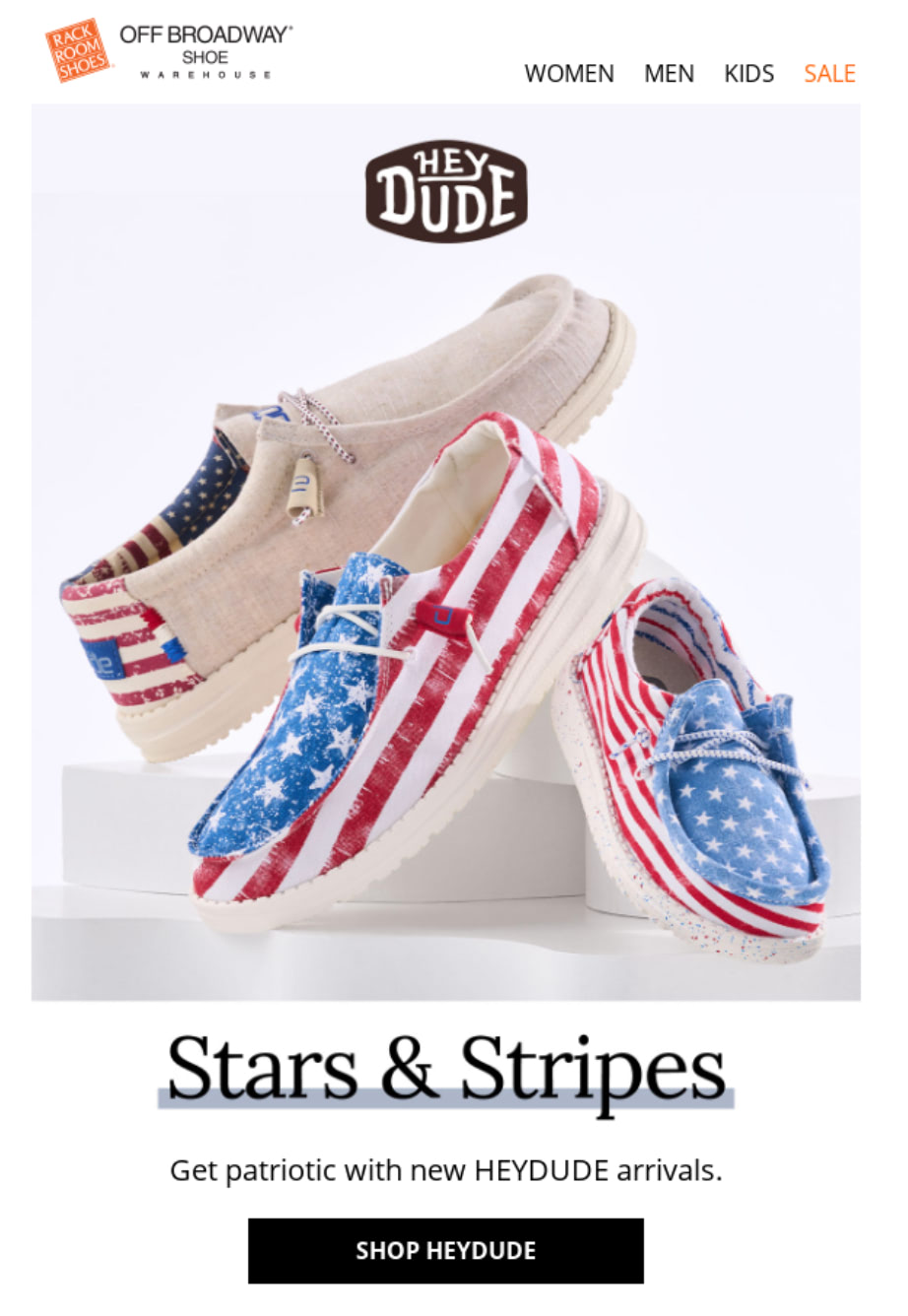 Hey Dude flag day newsletter