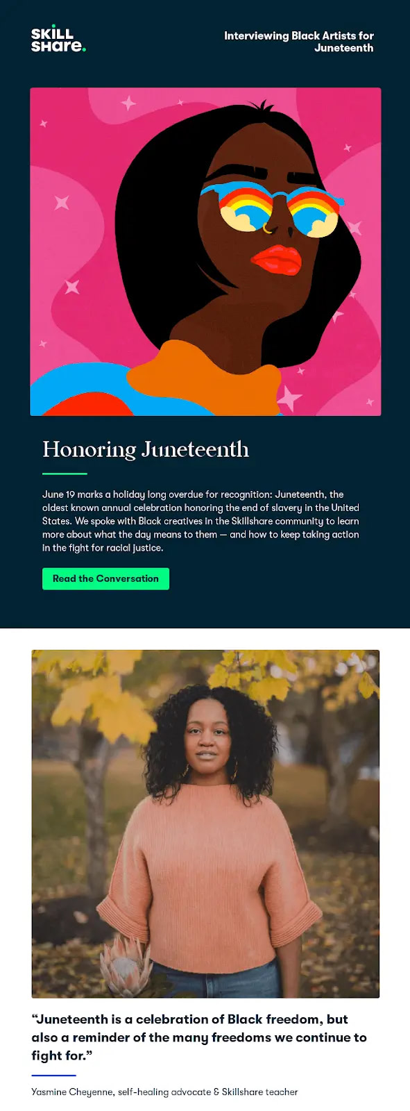 Newsletter example for Juneteenth