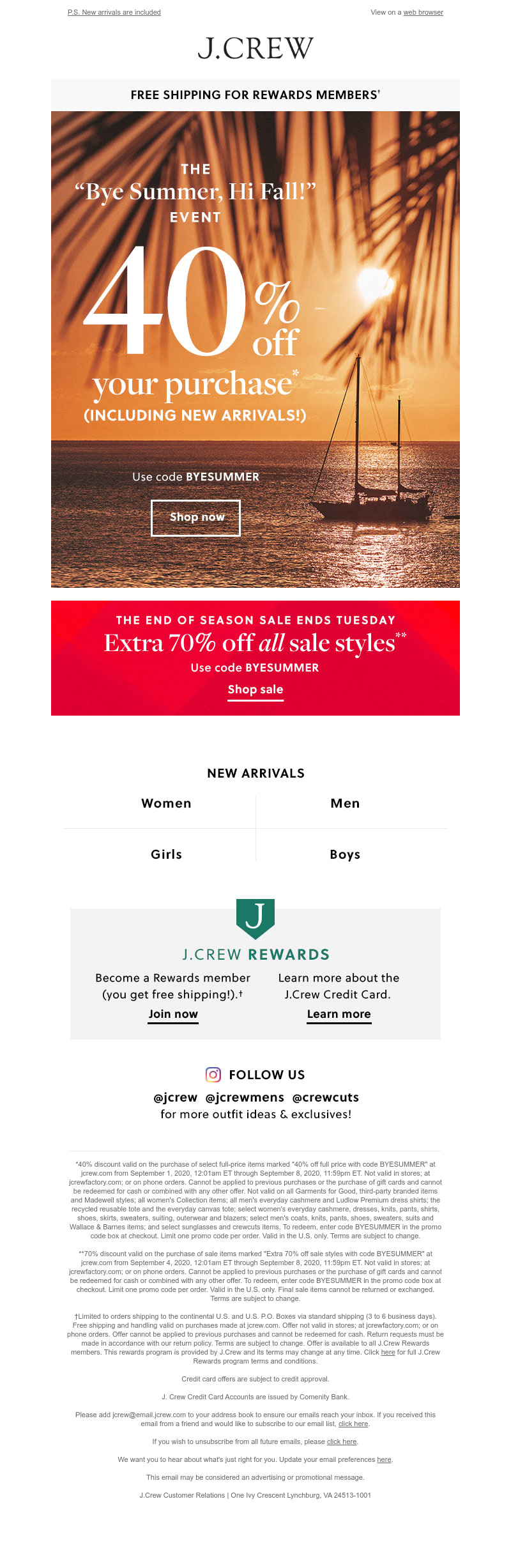 Email from J.Crew