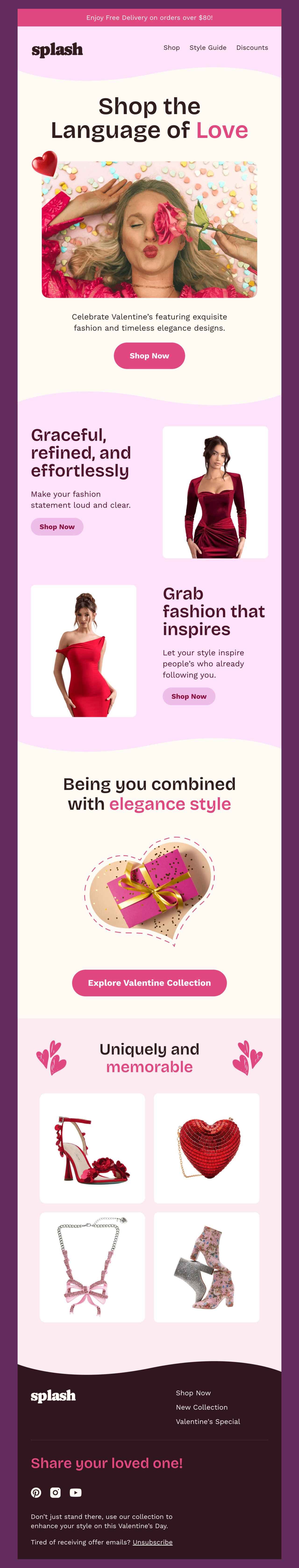 An email template example for August