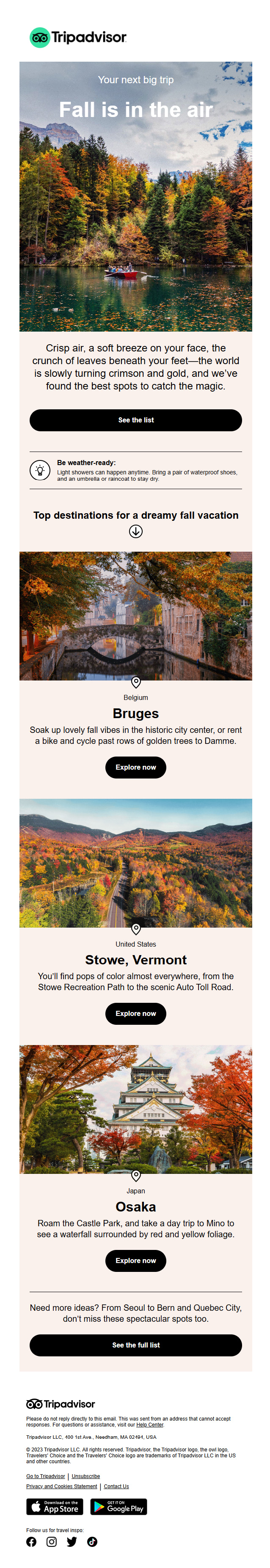 Tripadvisor email template example