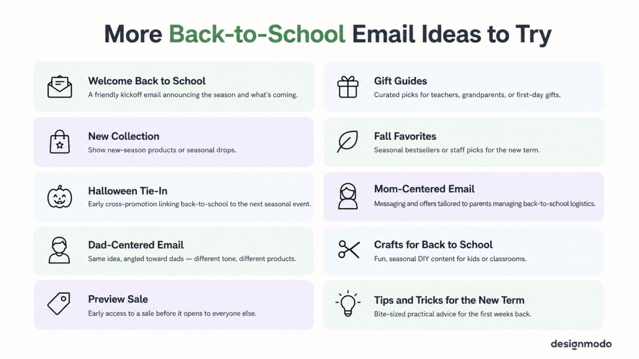 back to school email ideas