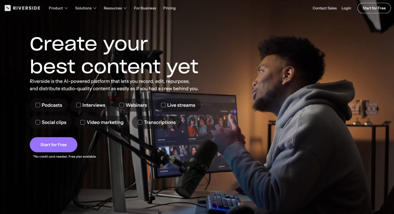 Riverside homepage