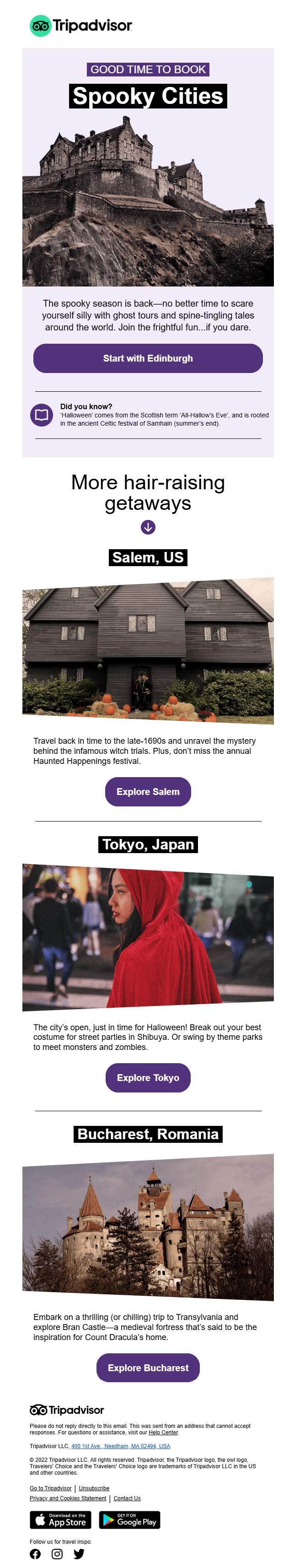 Tripadvisor email newsletter example