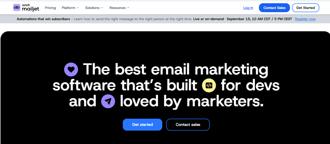 MailJet email marketing platform