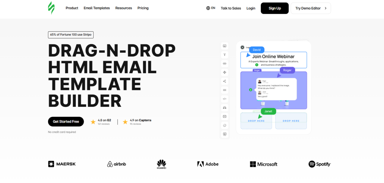 Stripo homepage 