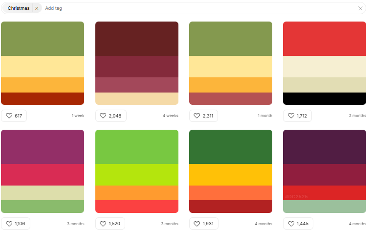 Christmas color palette