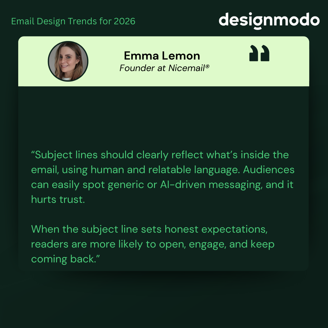 Emma Lemon's contribution on email design trends