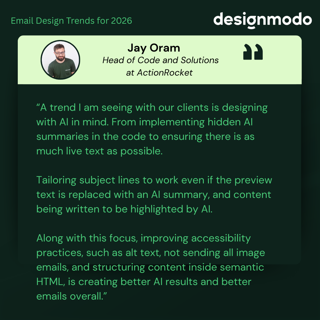 Jay Oram's contribution on email design trends