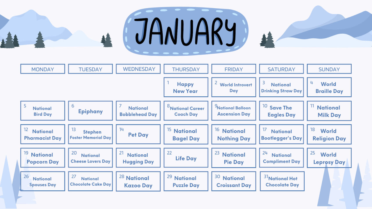 January 2026 marketing calendar