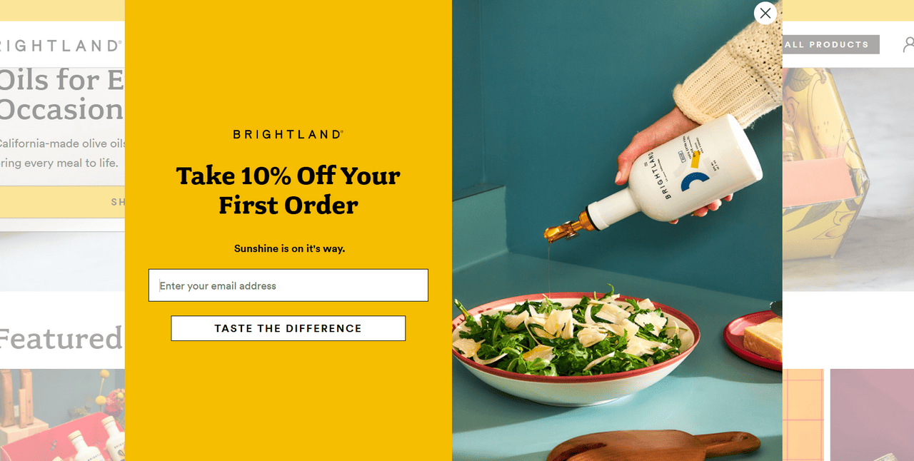 second screen offers a general discount if ignored
