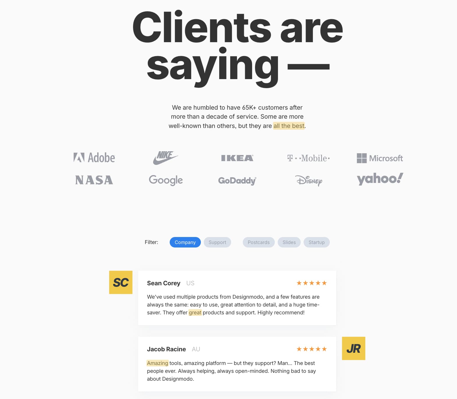 client testimonials for credibility