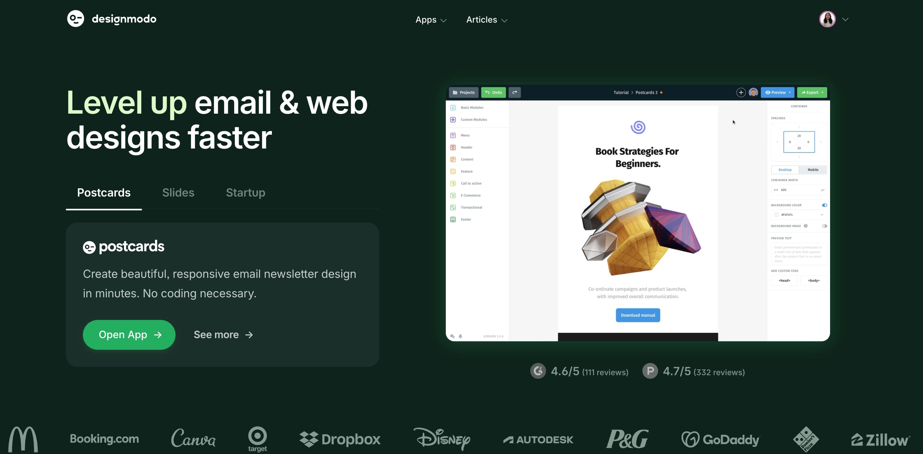 designmodo home page example