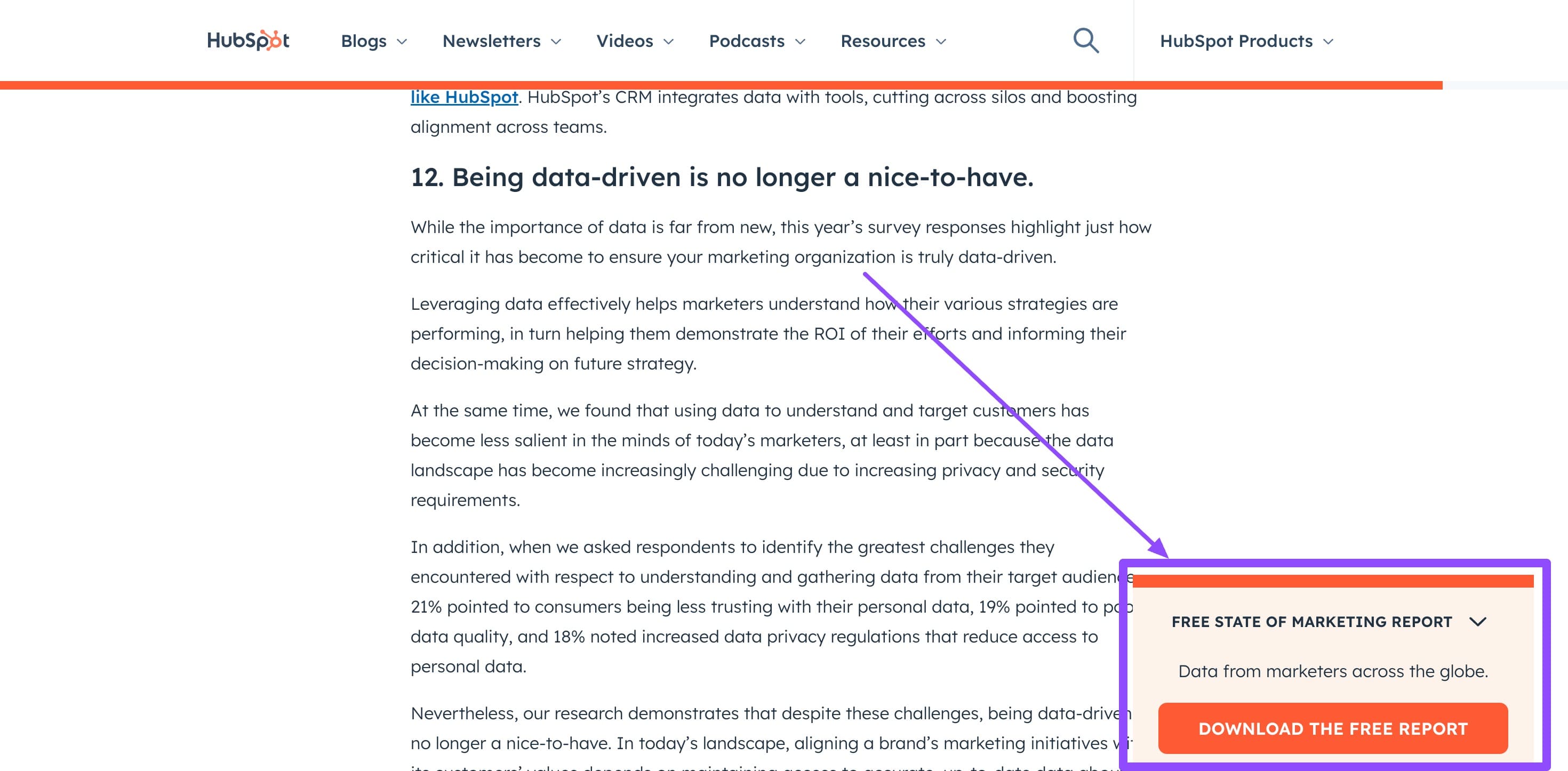 email popup showing a less intrusive way