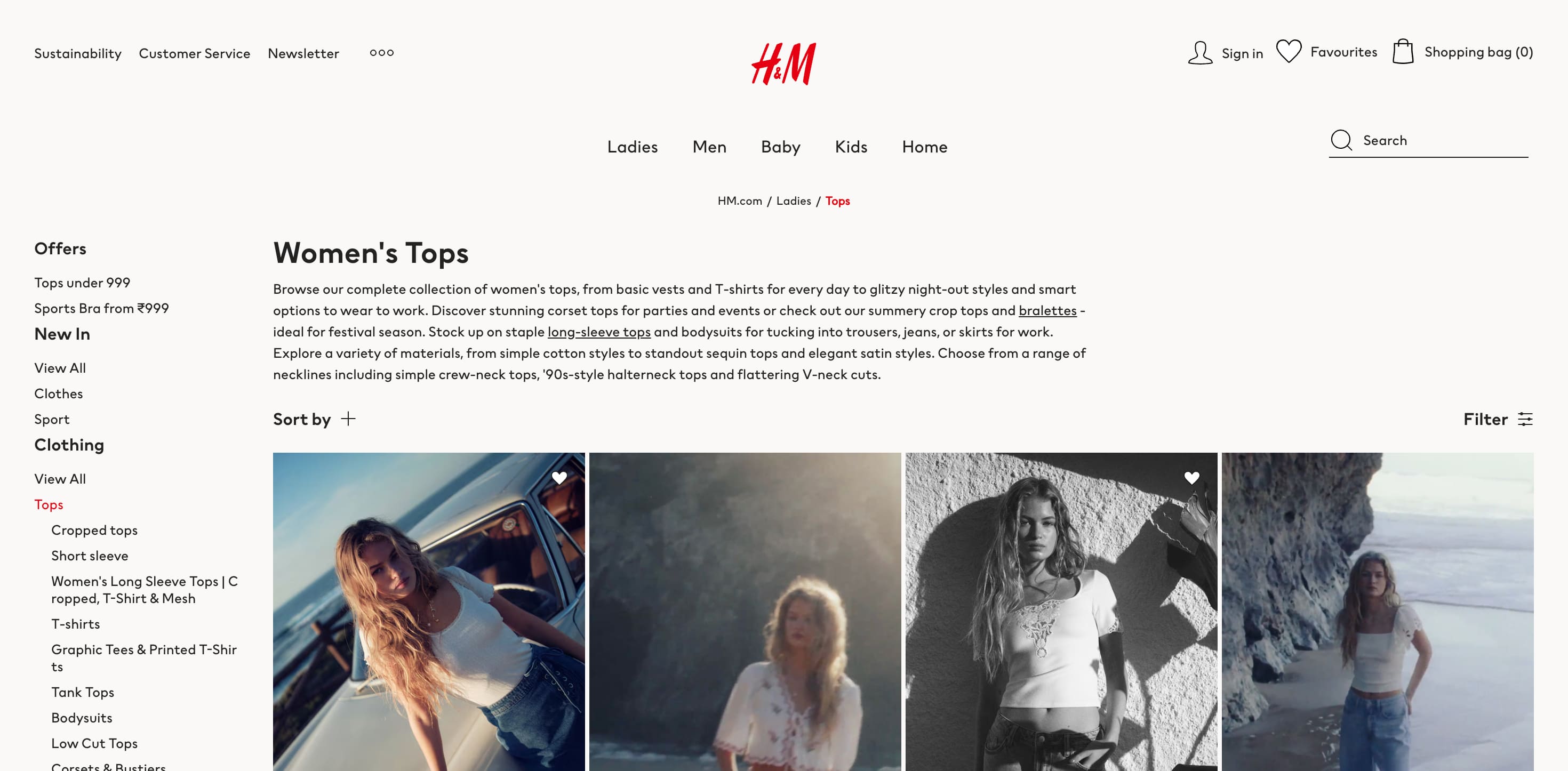 online store page example