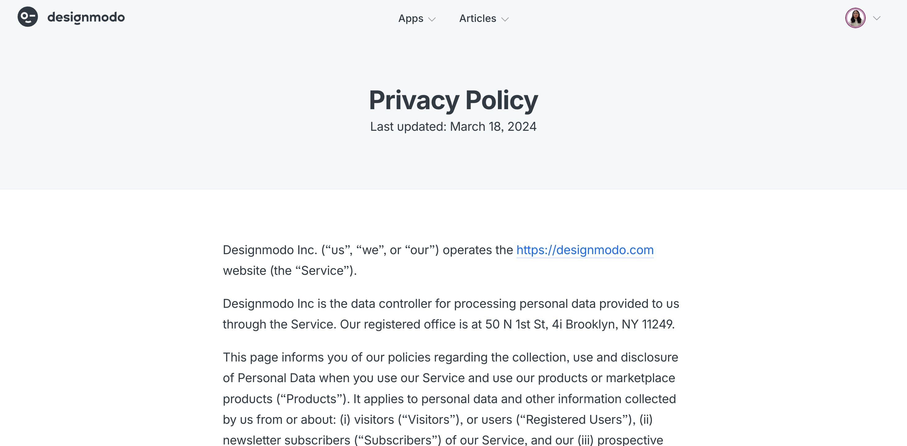 privacy page designmodo