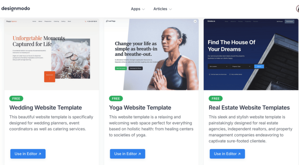 website pages