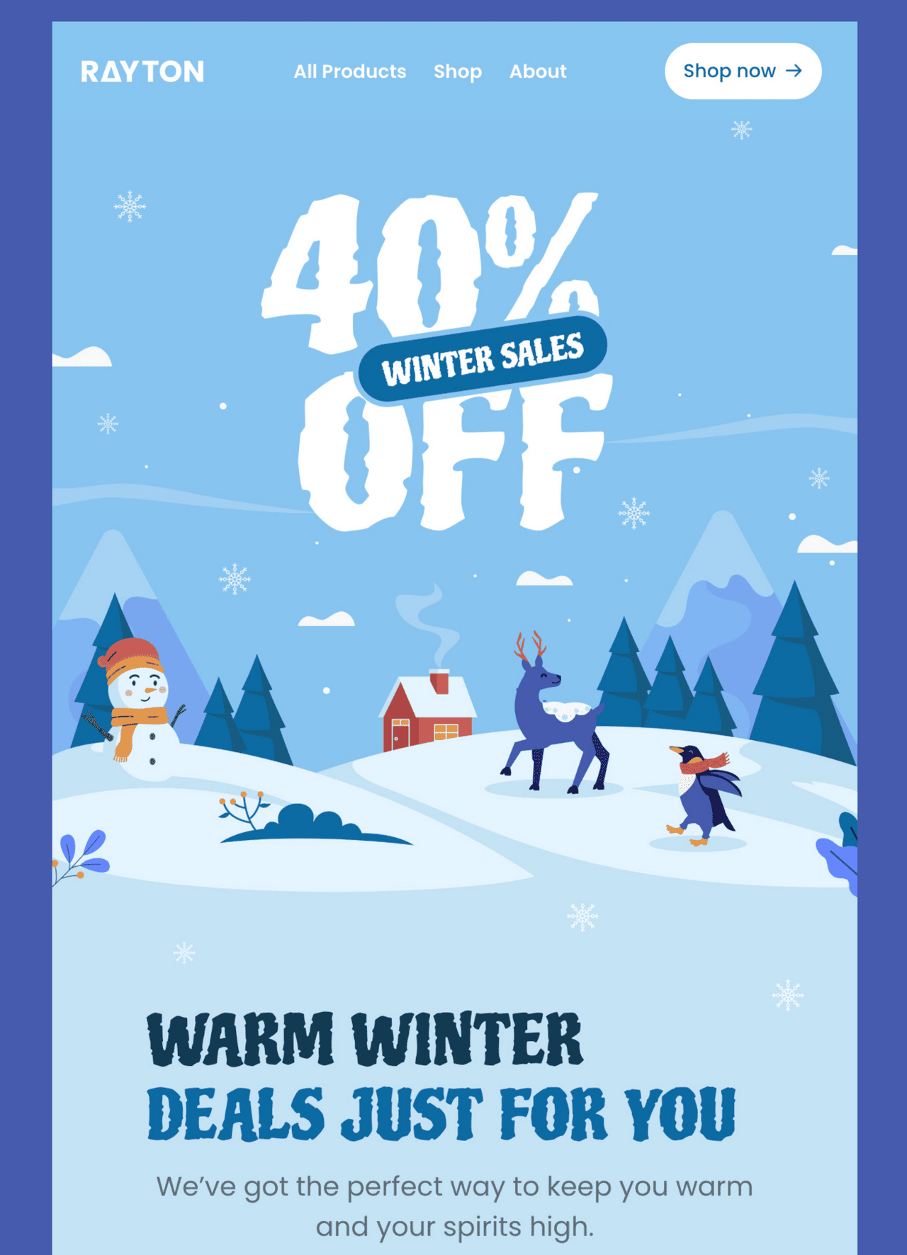 winter email template from postcards
