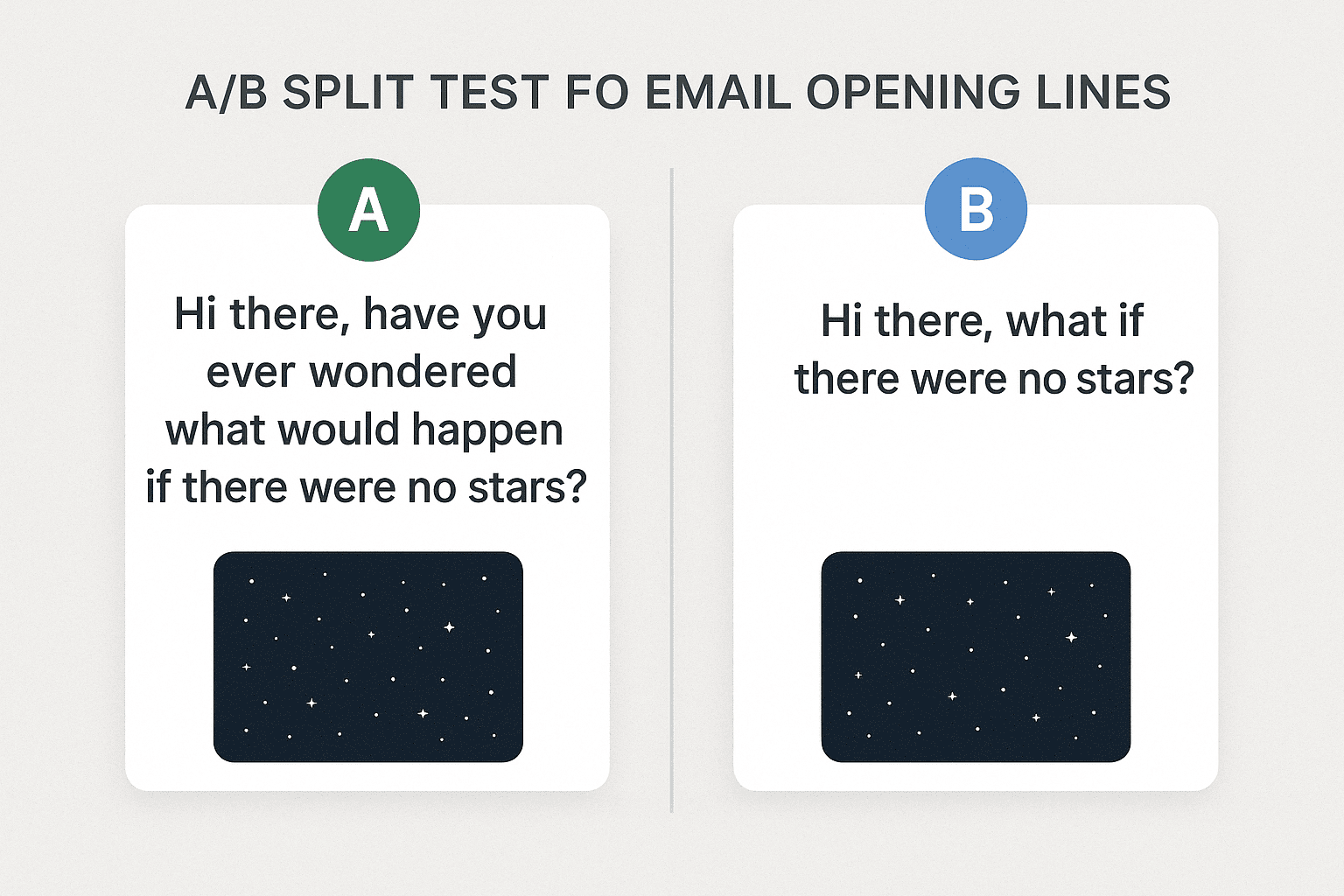 A/B split testing email opening lines