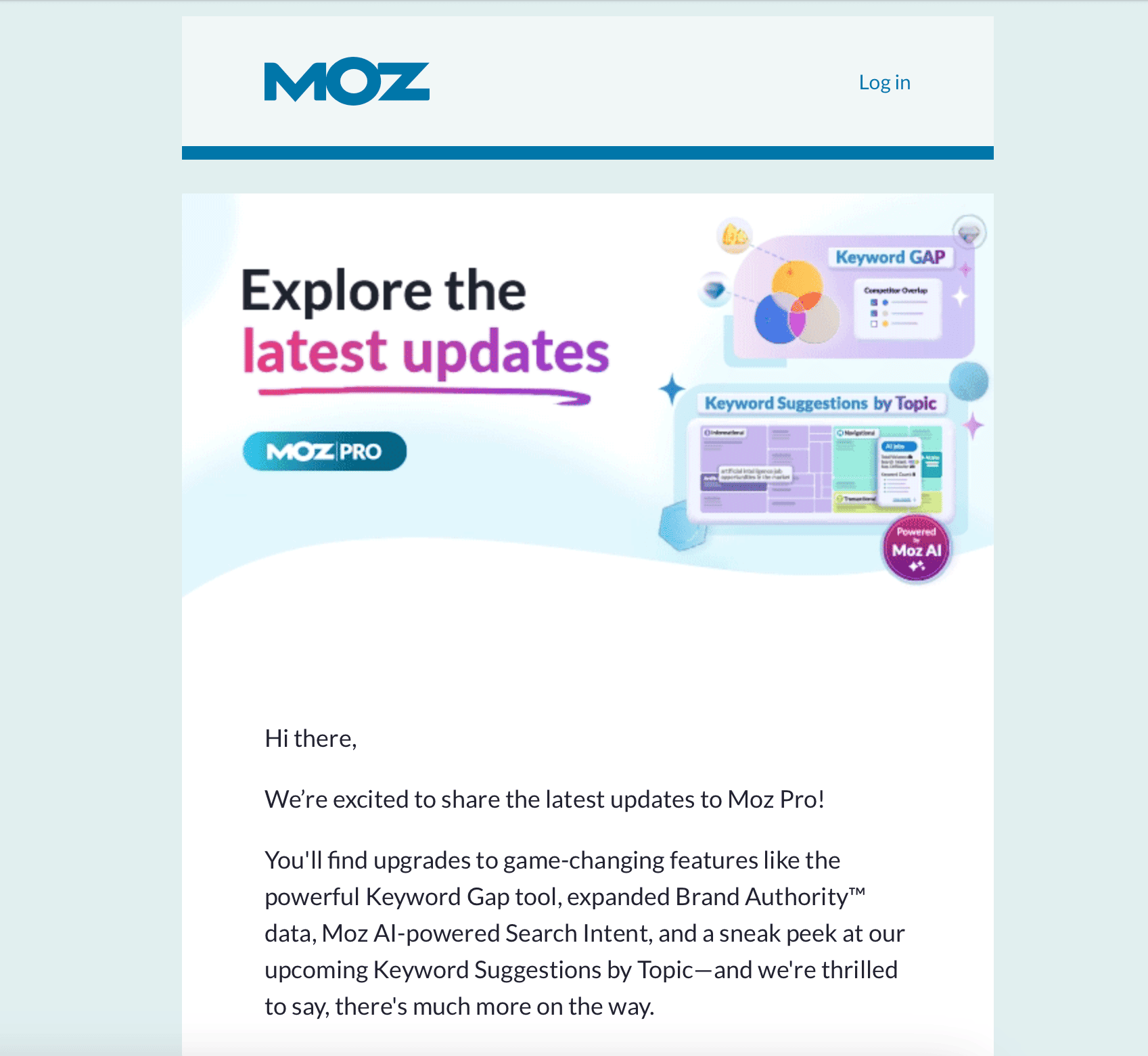 moz B2B friendly email opening line example