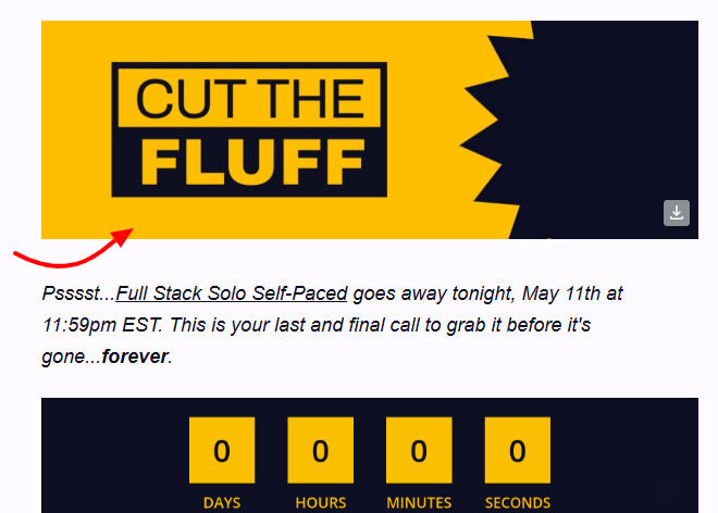 Cut the Fluff's good email design