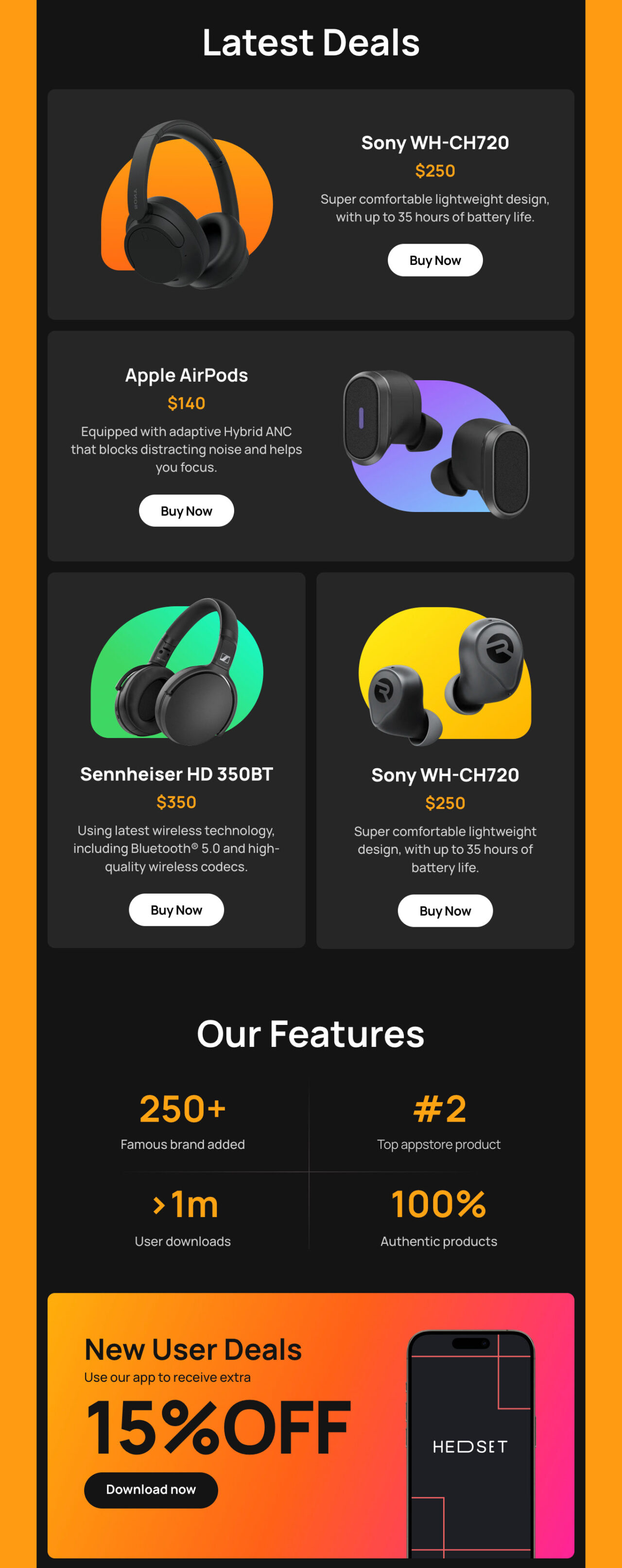 Headset's email newsletter as a good example for email body banner