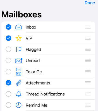 Email folders in Apple Mail