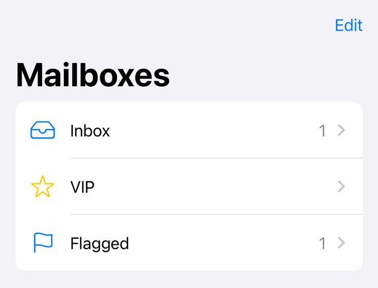 Inbox folders in Apple Mail